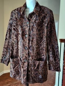 Olsen Collection Leopard Faux Fur Coat.